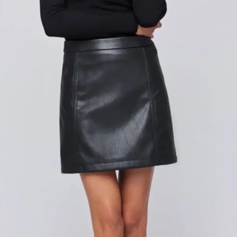 Gentle Fawn Chrissy Black Faux Leather Mini Skirt